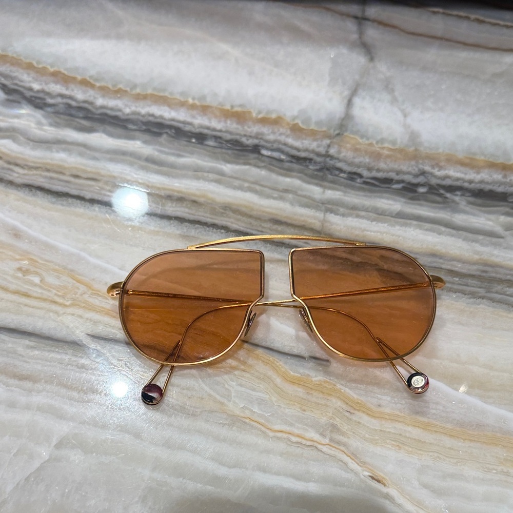AHLEM Gold Frame Sunglasses with light pink Lenses
